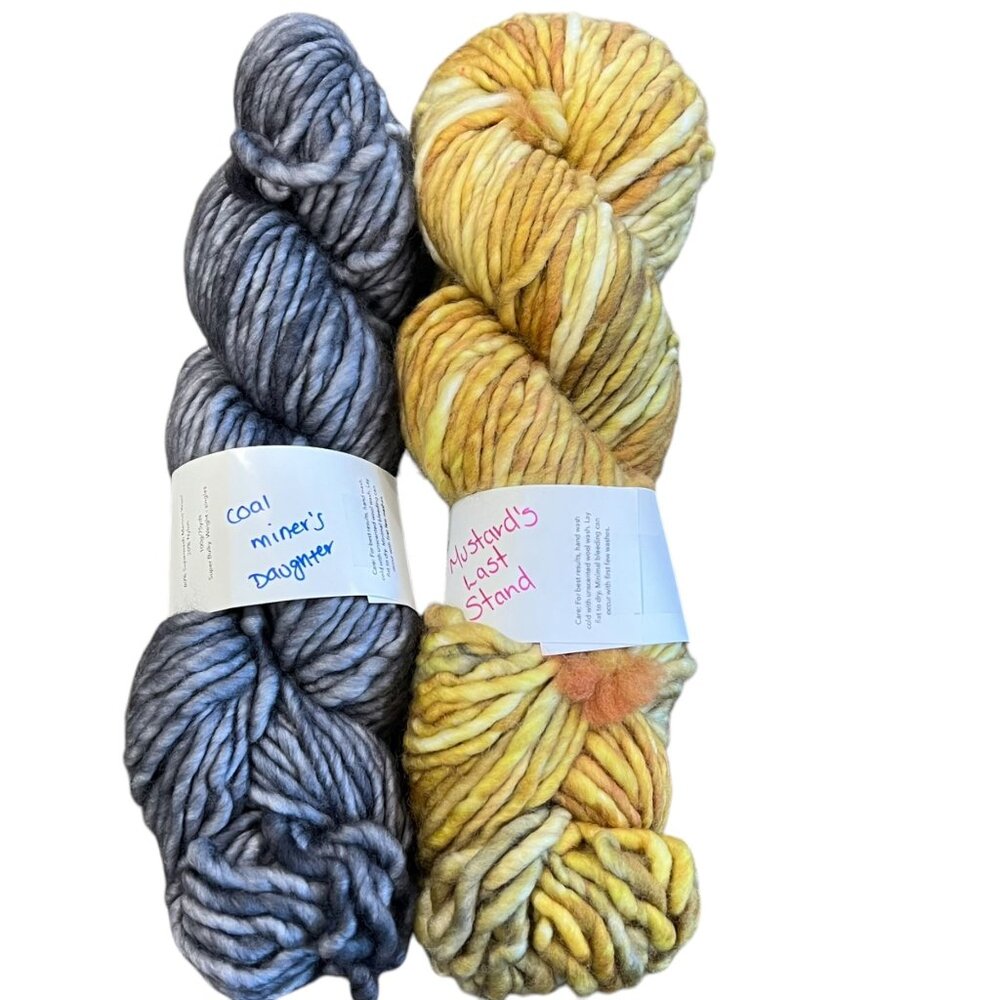 Lolodidit Lo Biggity Hand-Dyed Yarn - Coal Miners Daughter &amp; Mustards Last S - Picture 2 of 2